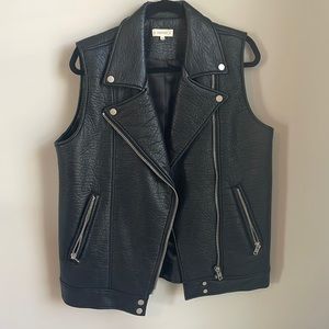 Black leather Moto vest